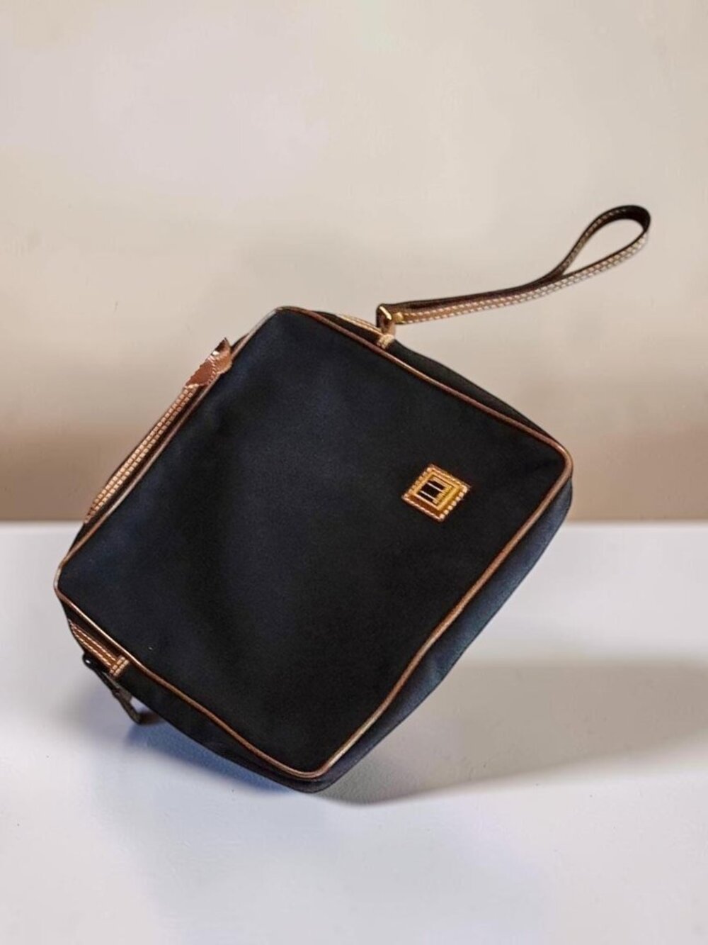 Dunhill Vintage Brown Small Vinyl Clutch Bag-Made in England